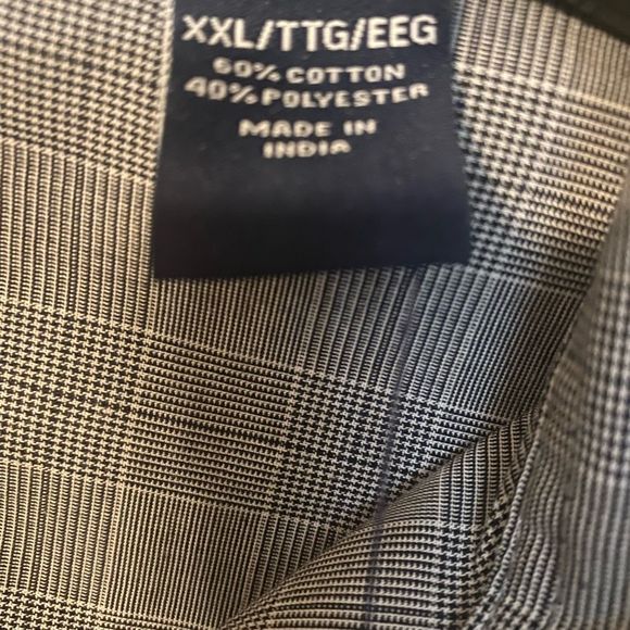CHAPS Mens Mini Plaid Gray Black White Easy Care Button Down Long Slv Sz 2XL - Picture 10 of 16